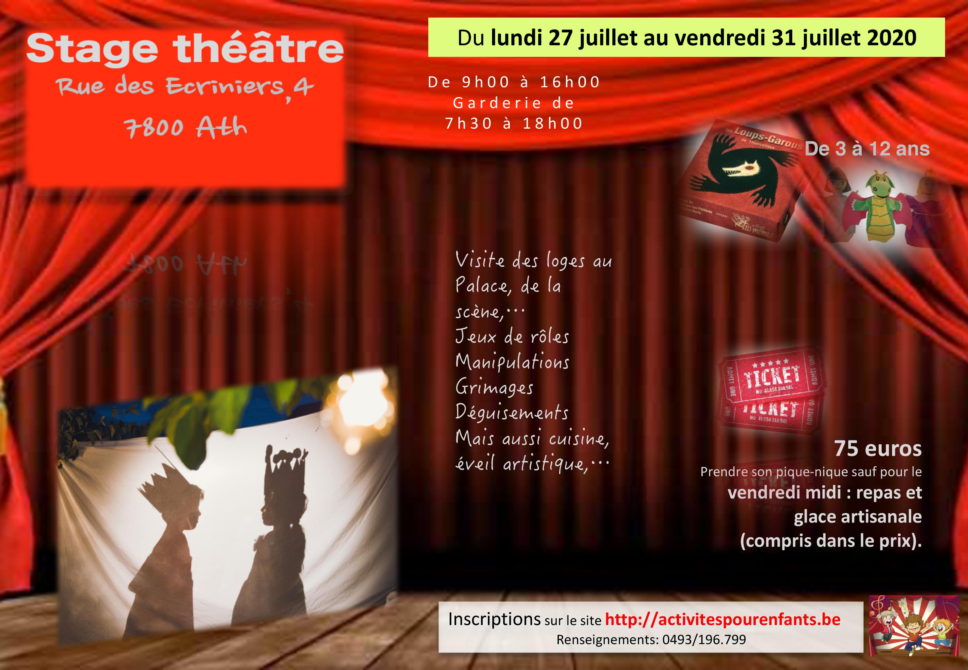 Stage théâtre juillet Ath